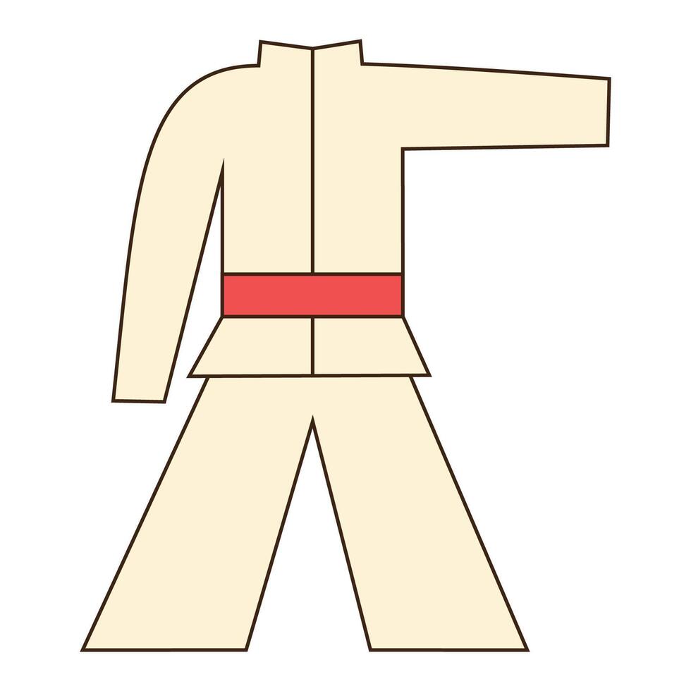 A cartoon illustration of a suit with red belt vector