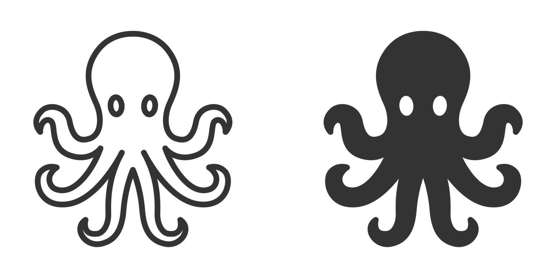 Octopus icon illustration isolated on white background vector