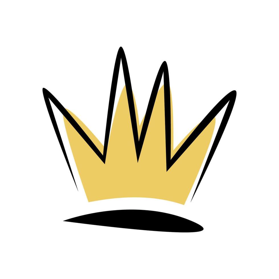 A crown logo with a black and gold design vector
