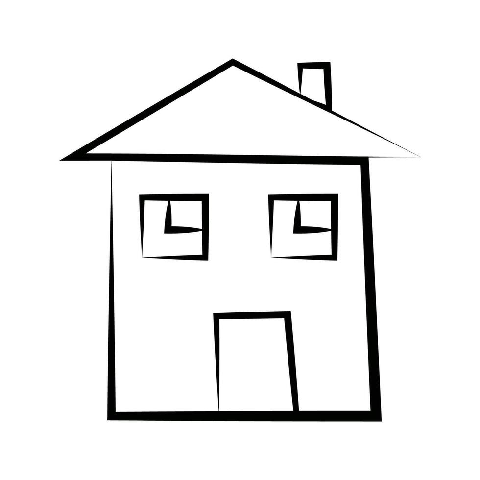 A house with a clock on the front door vector