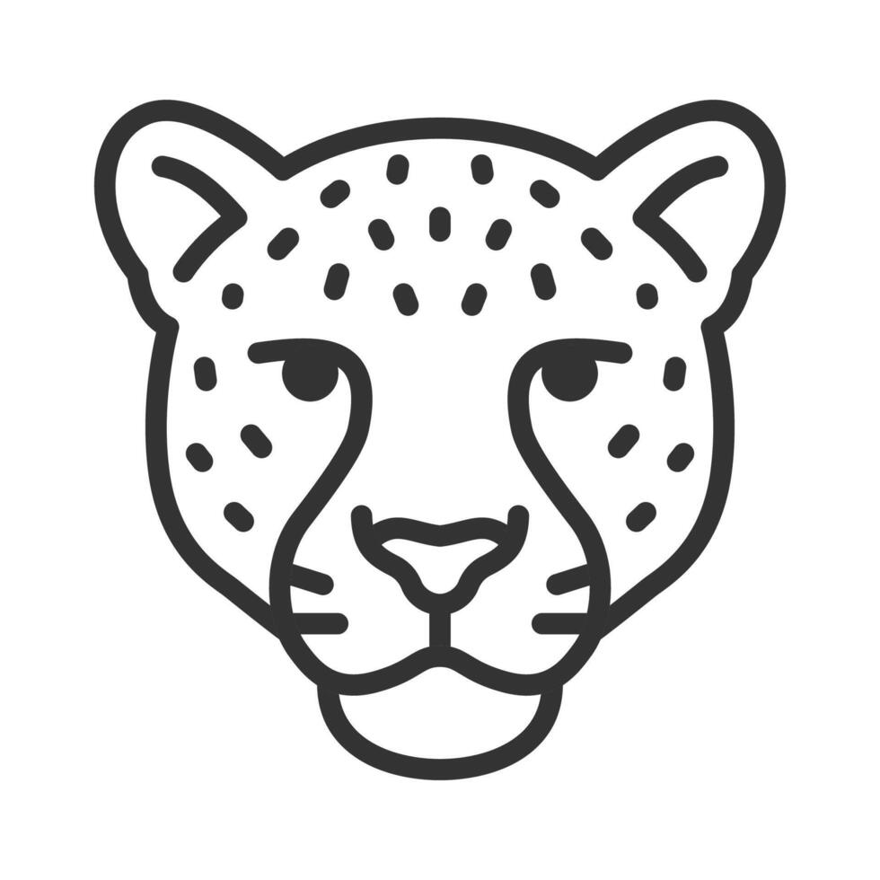 A leopard head in a line drawing vector