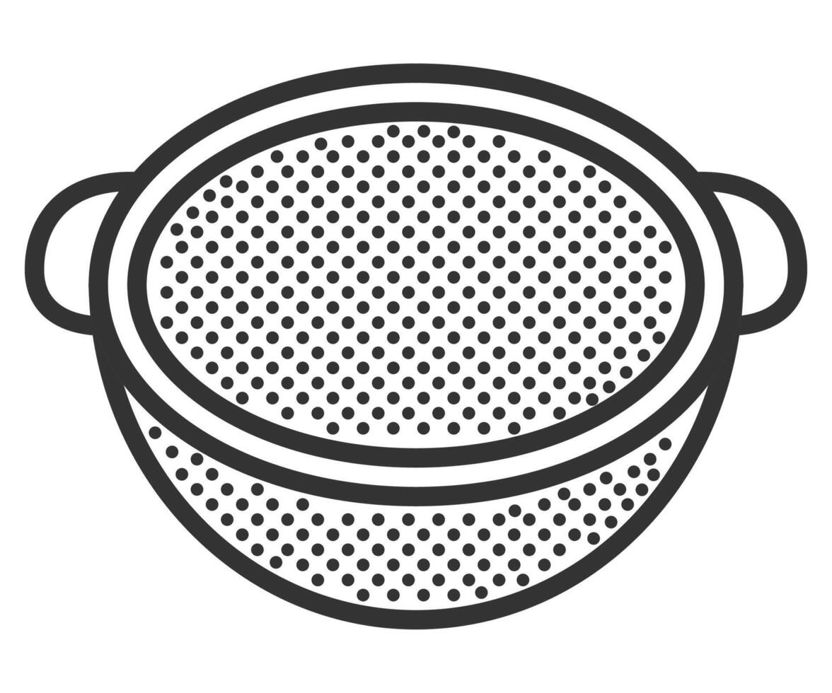A black and white illustration of a pot with a hole in it vector