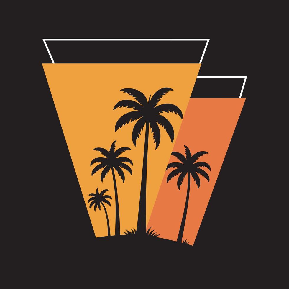 palm tree t-shit design. vector