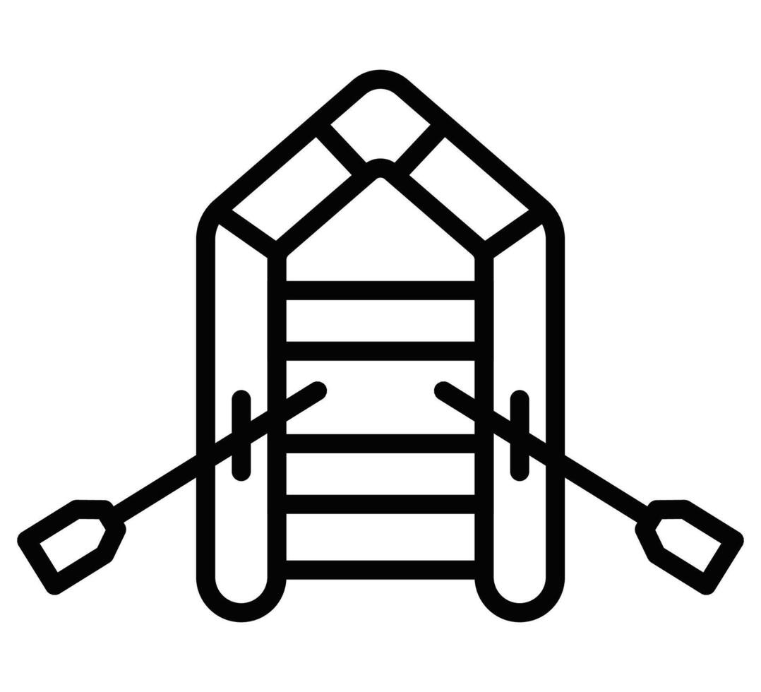 A black and white line drawing of a boat vector
