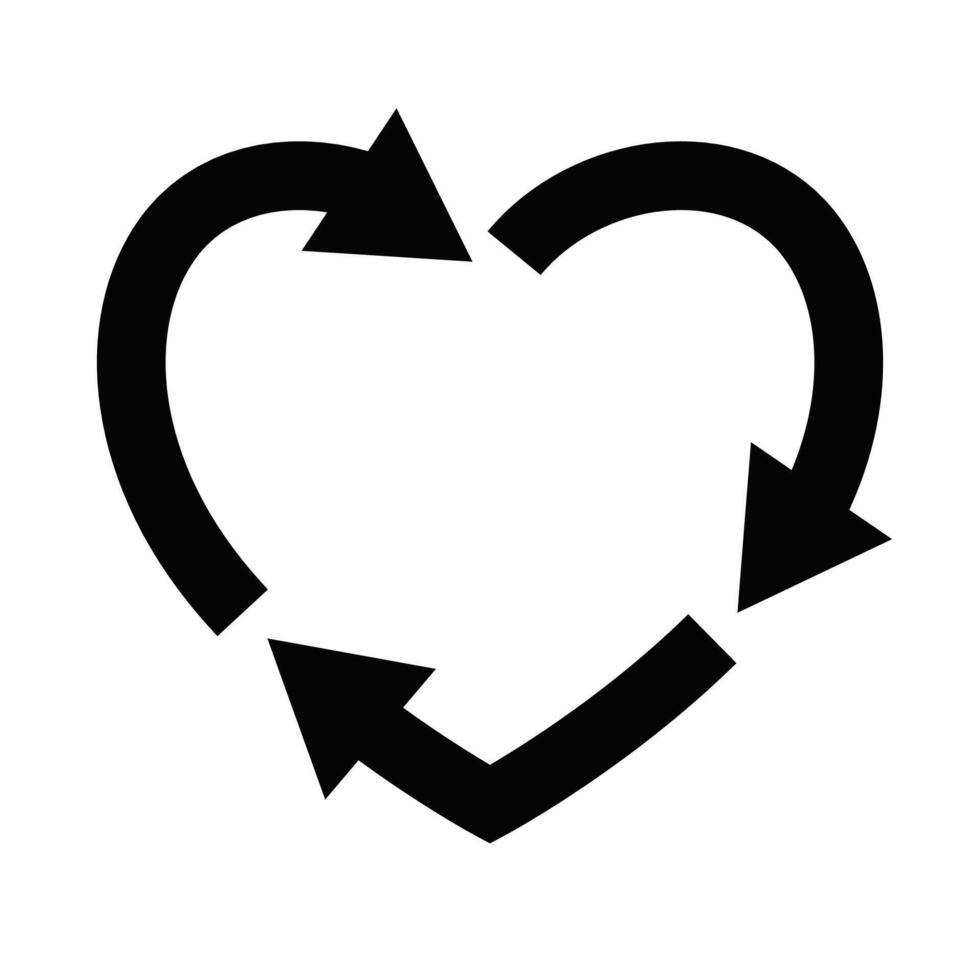 A black and white heart with arrows in it vector