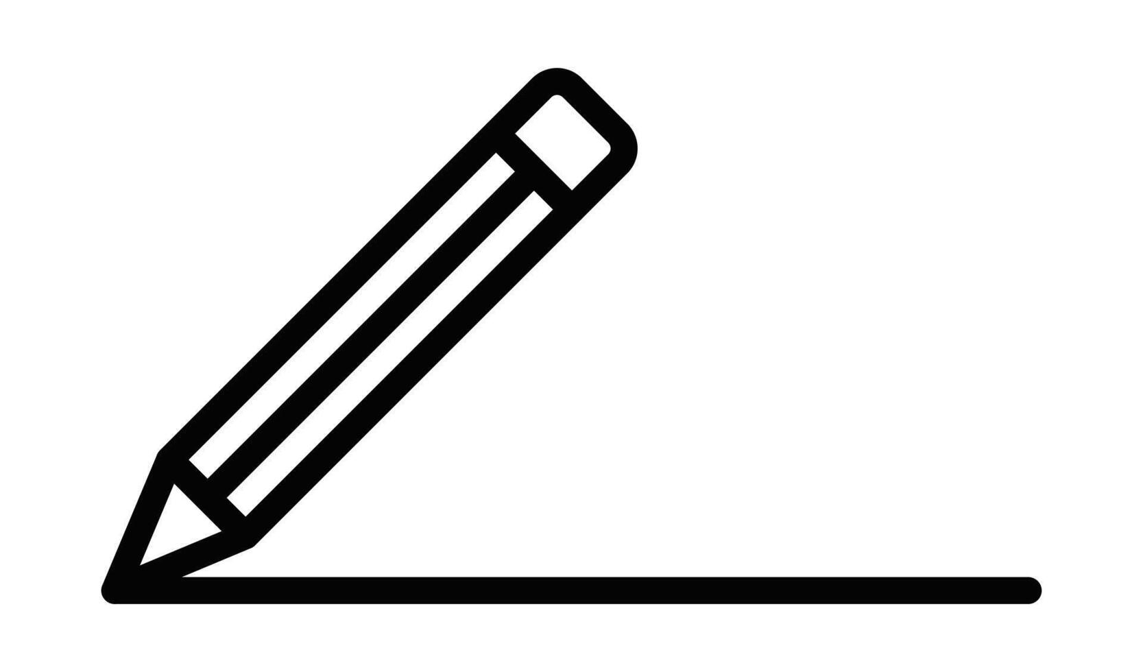 Pencil icon illustration. Editable stroke. vector