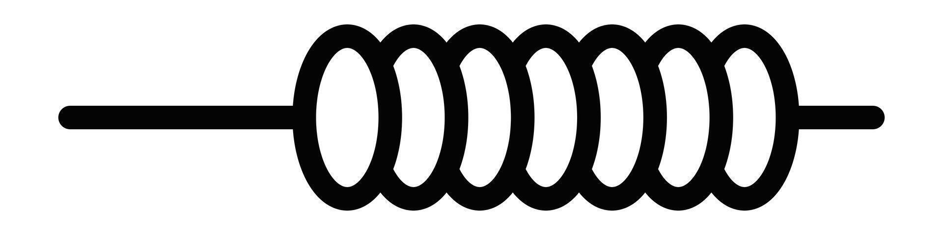 A black and white illustration of a dumbbell vector
