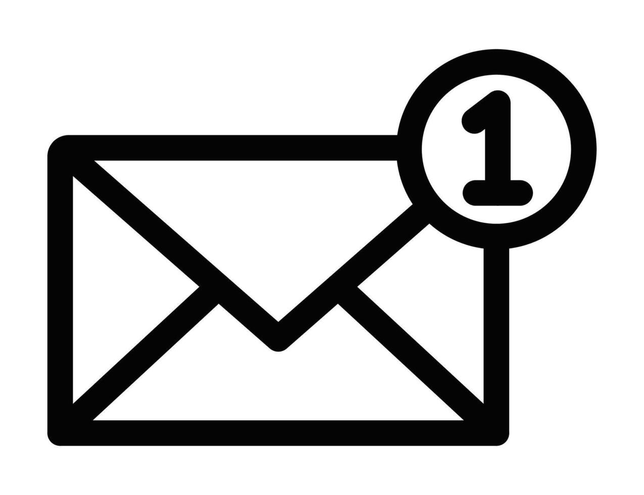 Email icon with a letter and a number vector
