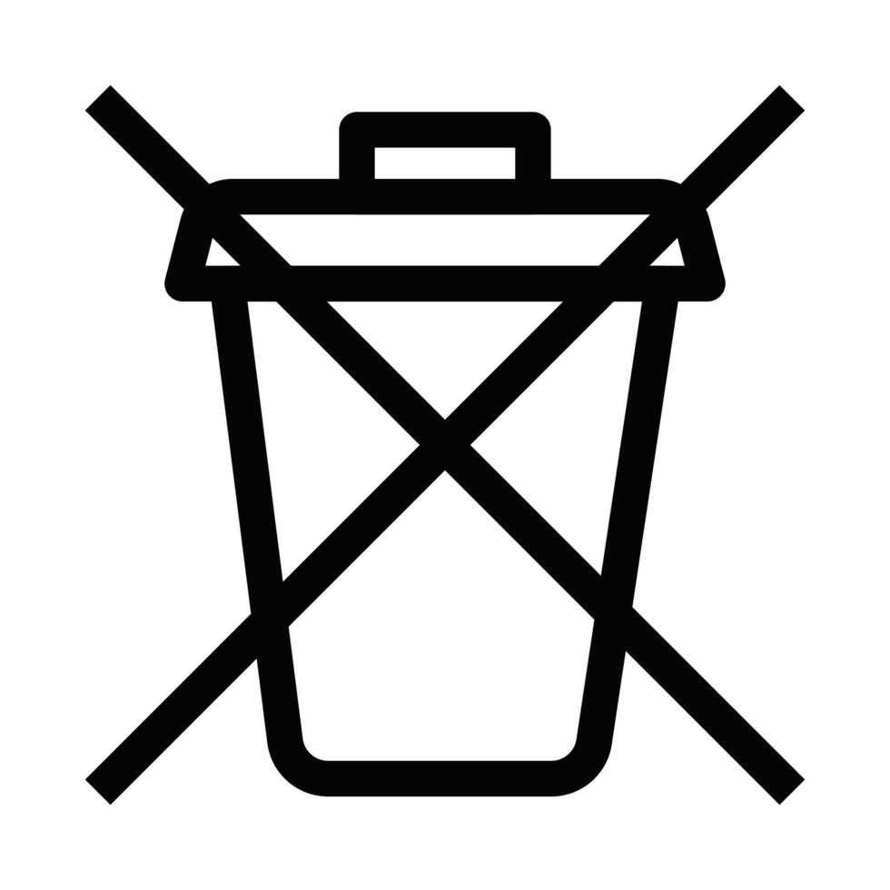 No trash can icon illustration vector