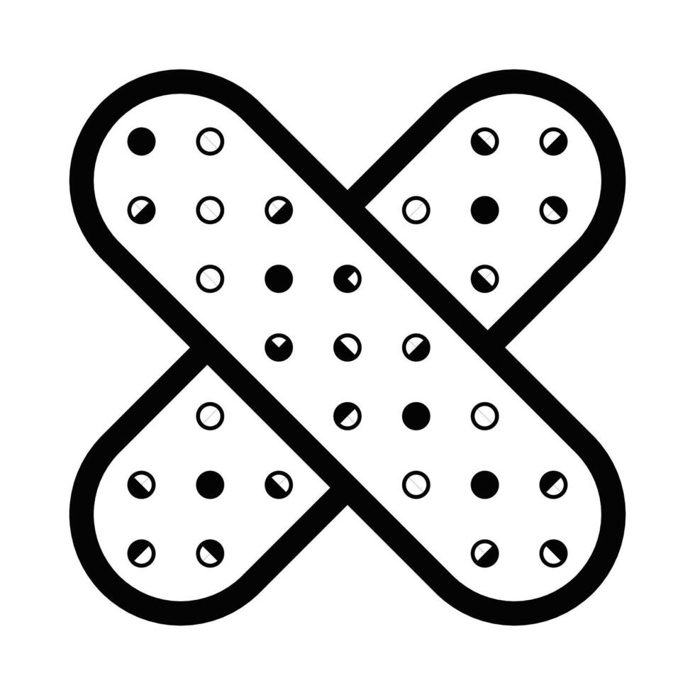 A black and white illustration of a bandage vector