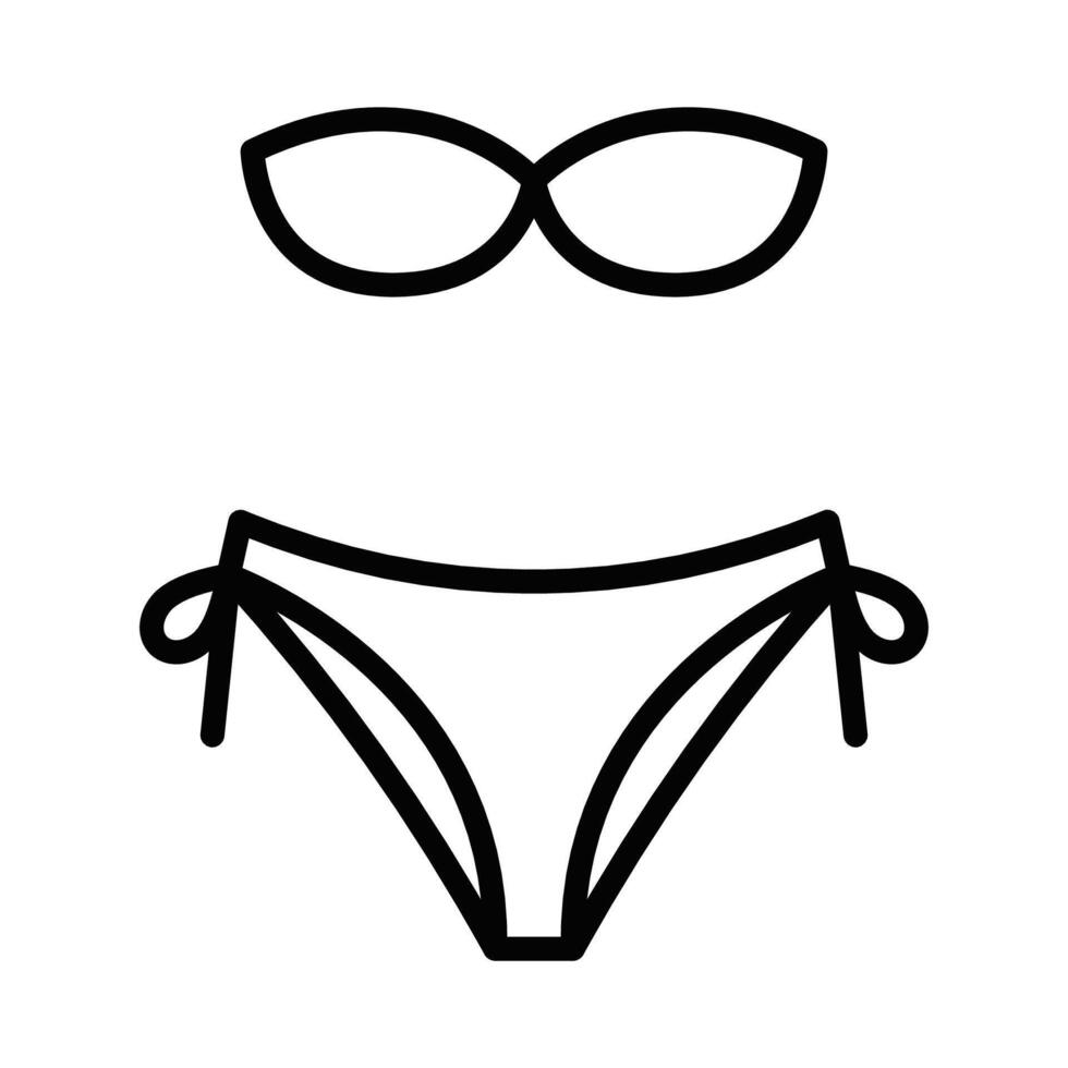 A bikini and sunglasses icon on a white background vector