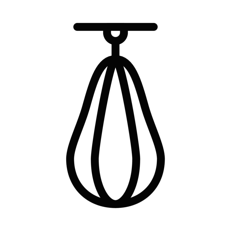 A black and white illustration of a hanging bag vector