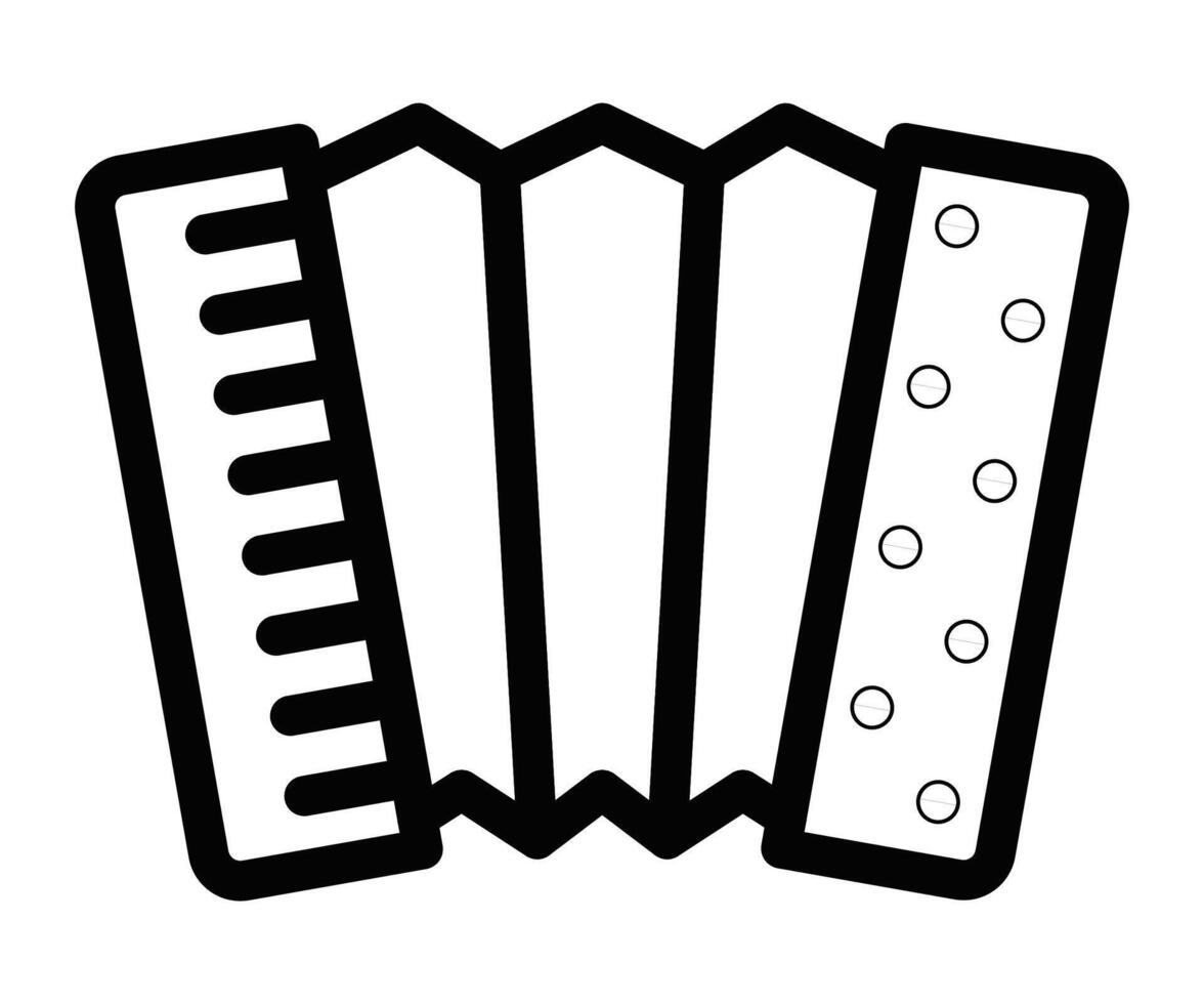 A black and white accordion icon on a white background vector
