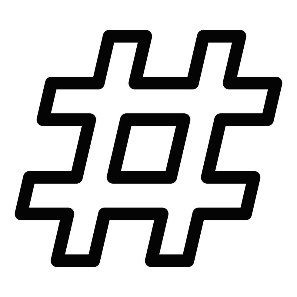 Hashtag icon. Editable stroke. vector
