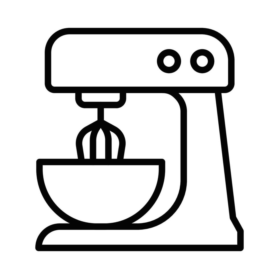 A black and white line drawing of a mixer vector