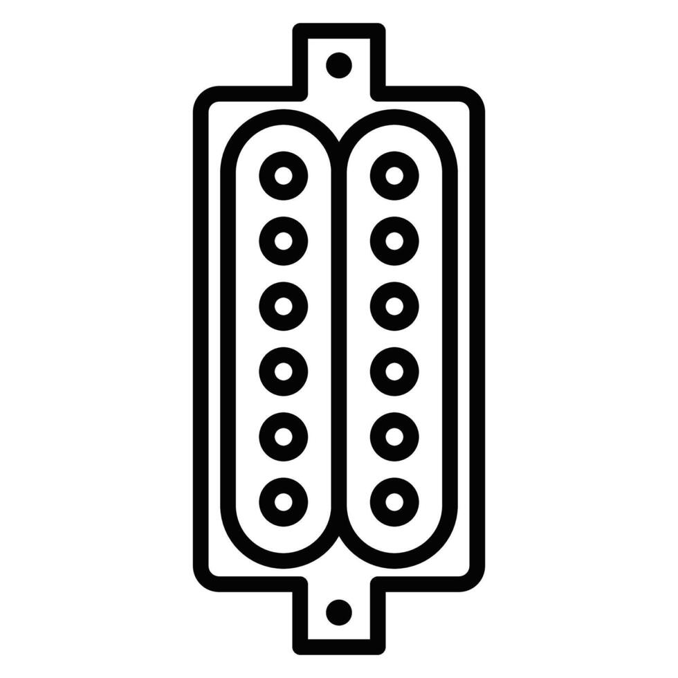 A black and white image of a computer connector vector