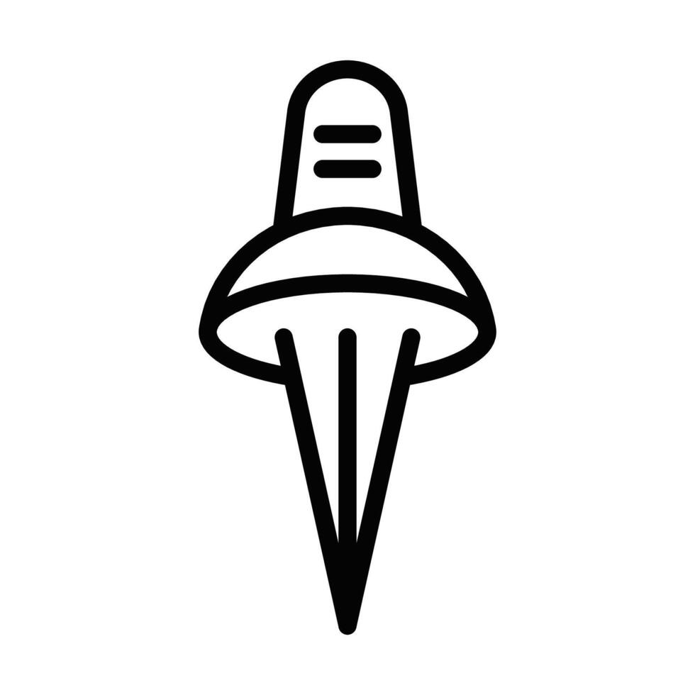 A black and white icon of a nail vector