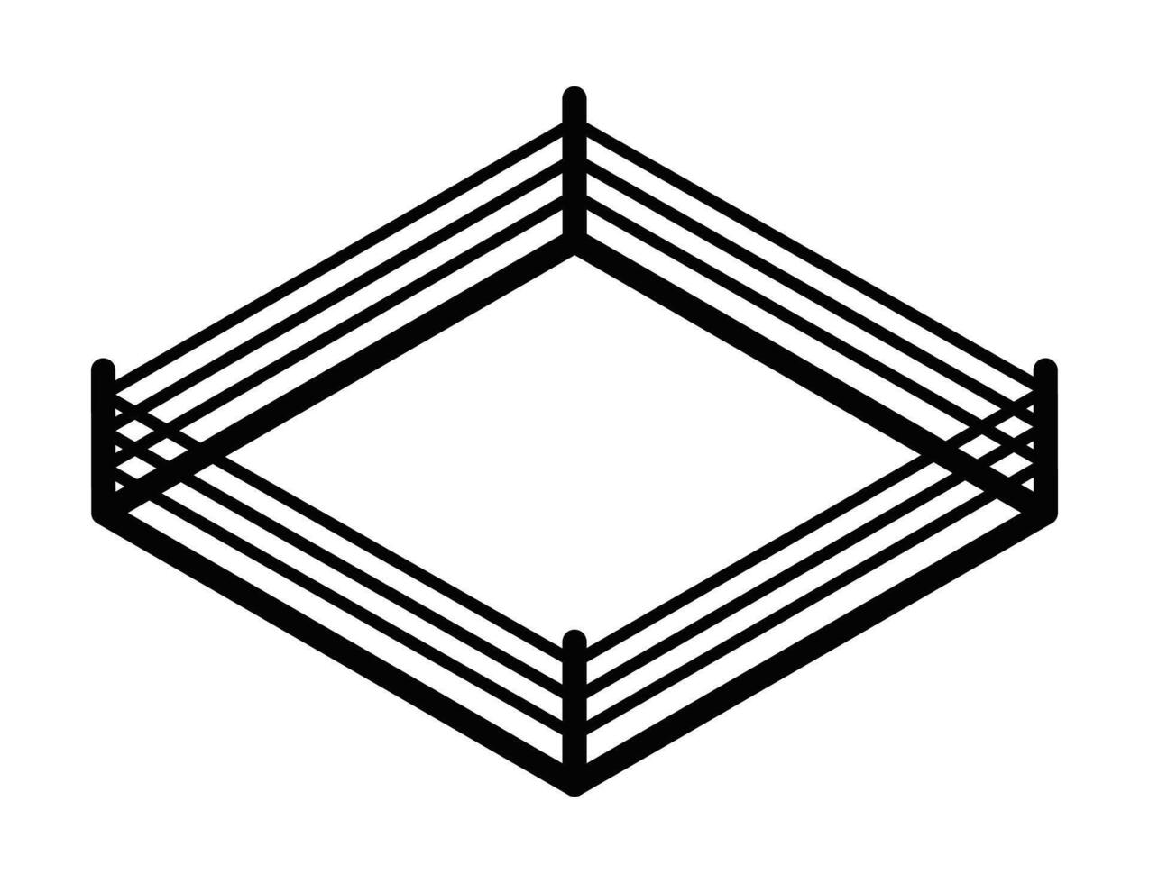 A black and white illustration of a boxing ring. vector