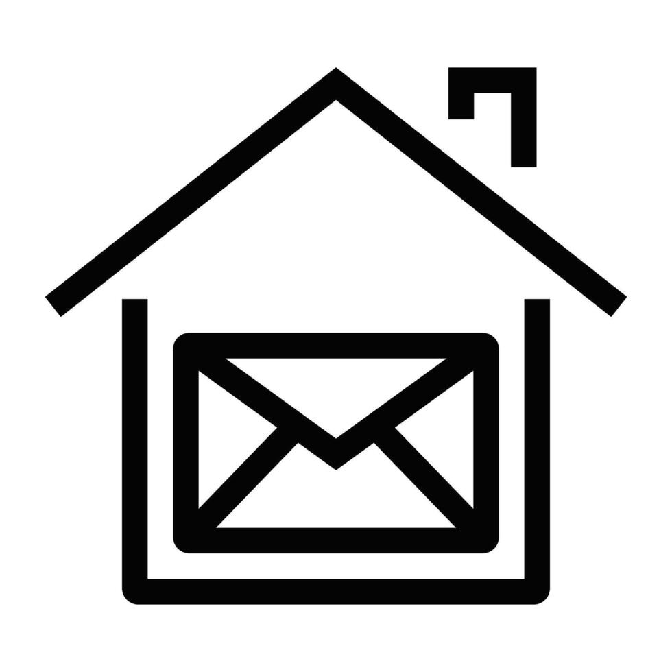 Mail icon with envelope inside house vector