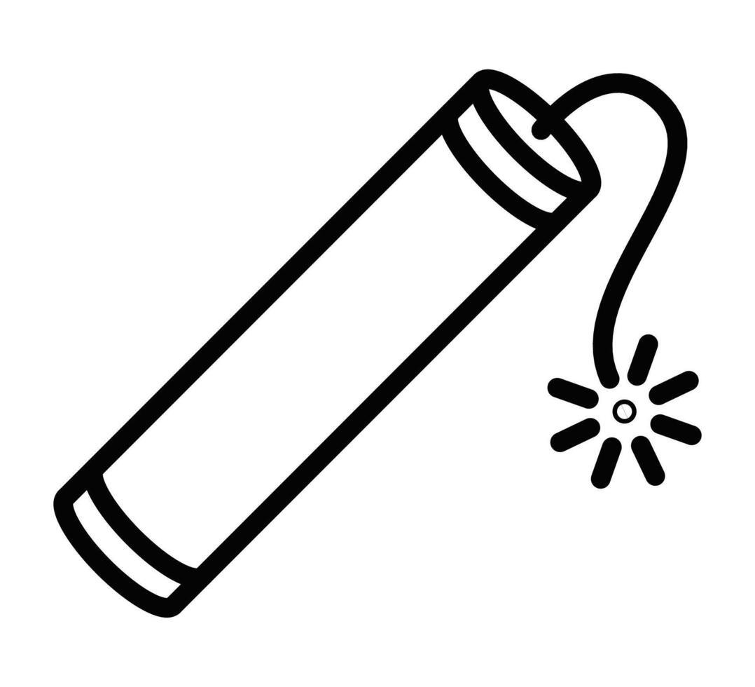 A black and white drawing of a dynamite vector