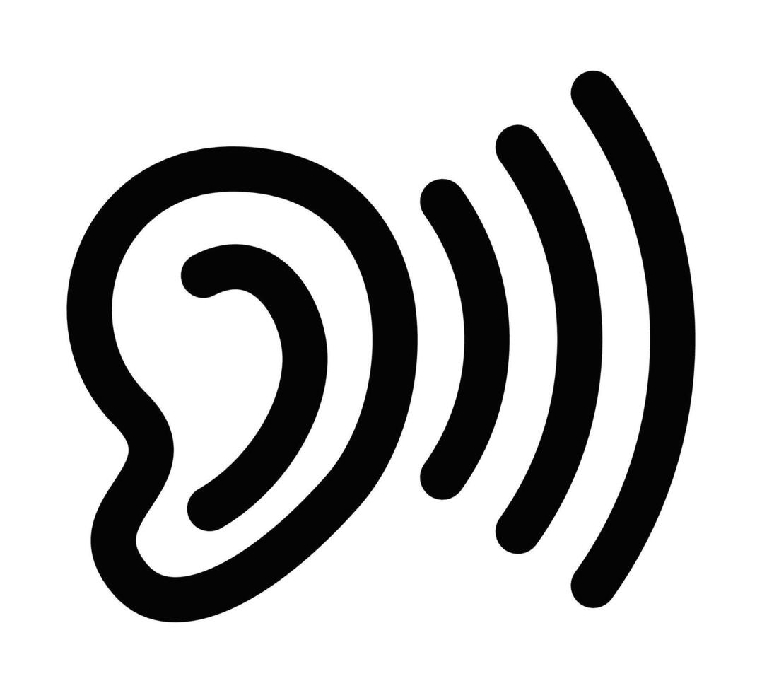 An ear icon on a white background vector