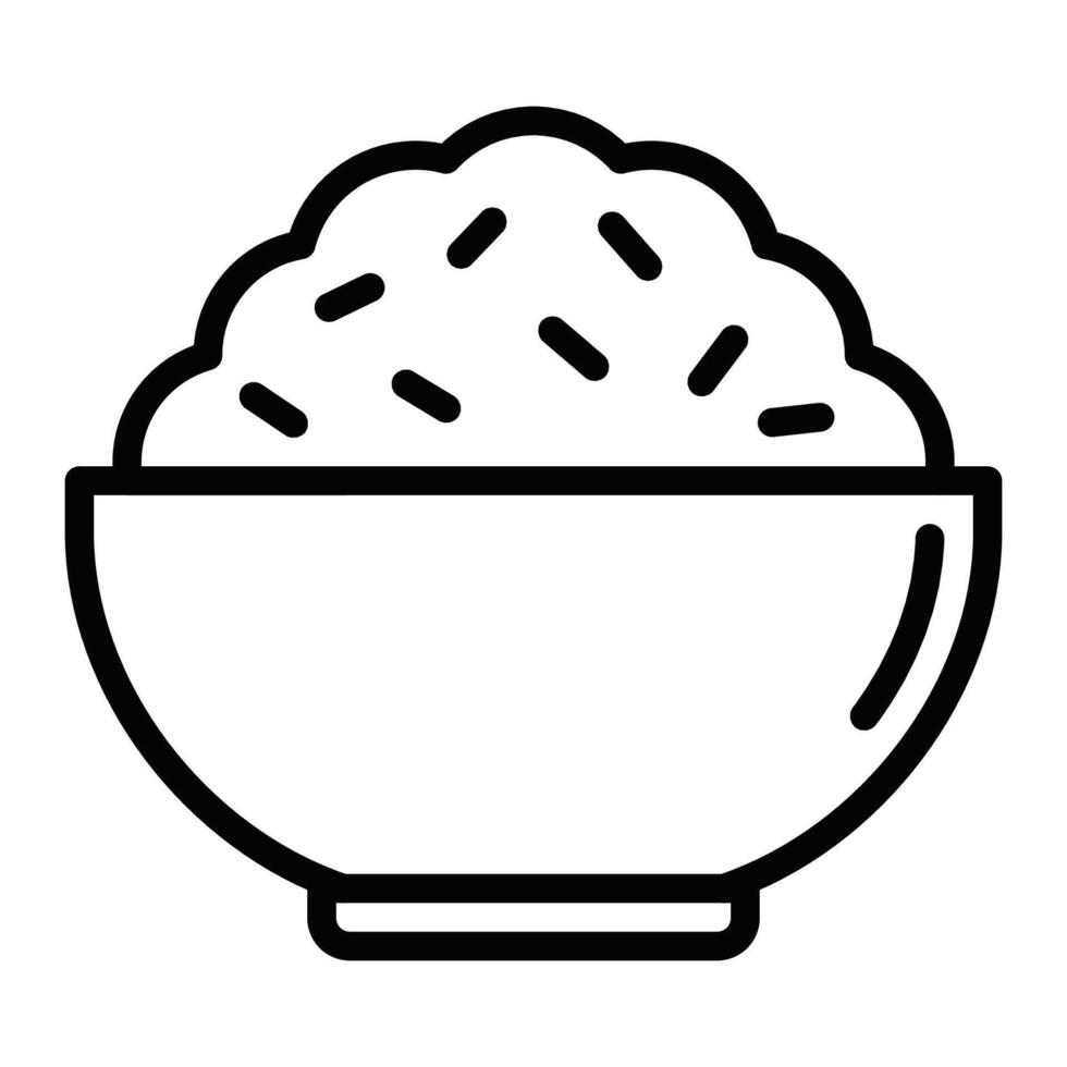 Rice bowl icon illustration vector