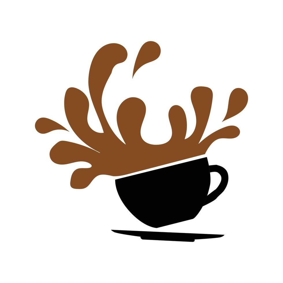 Coffee cup icon with splash vector