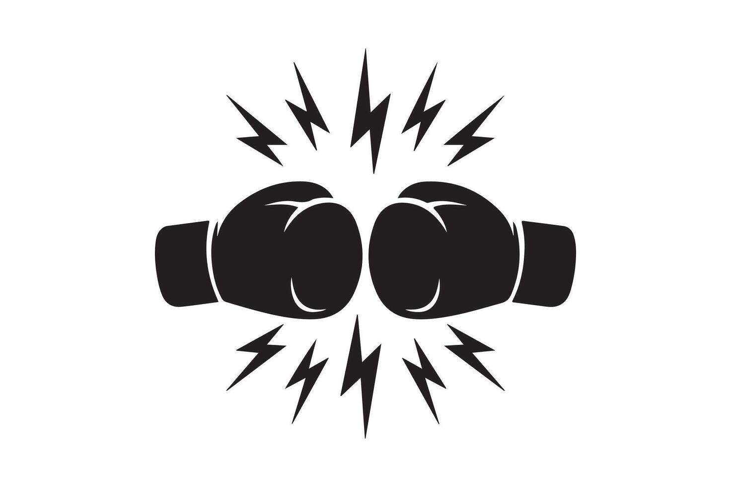 Two boxing gloves with lightning bolts on them vector