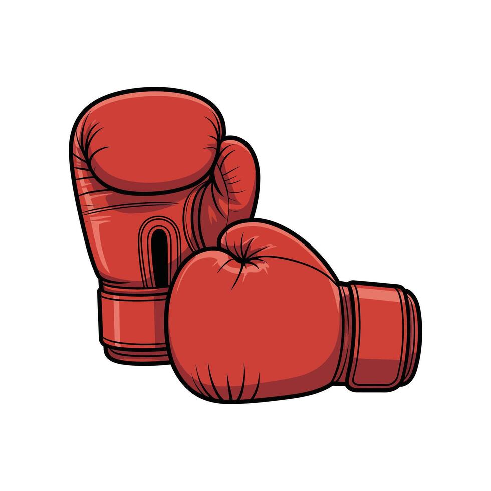 Red boxing gloves illustration vector