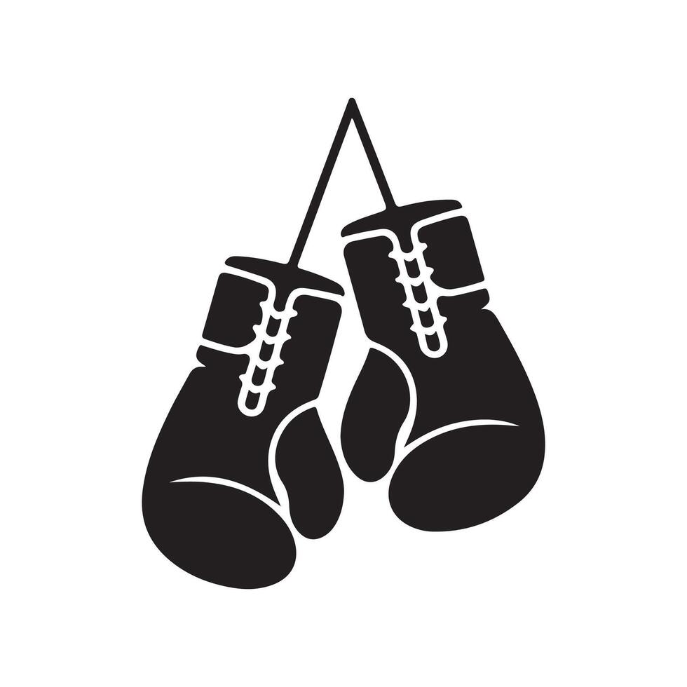 Two boxing gloves icon on a white background vector