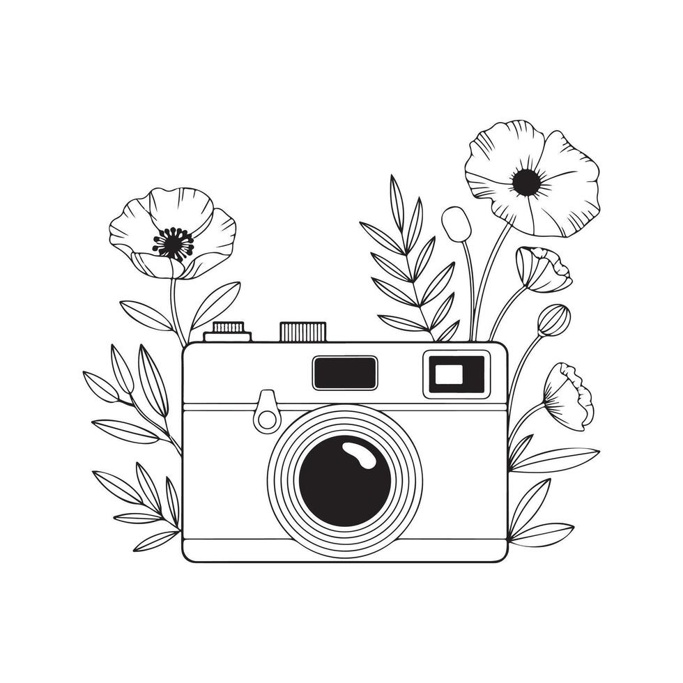 Black High Resolution Camera Photography Illustration vector