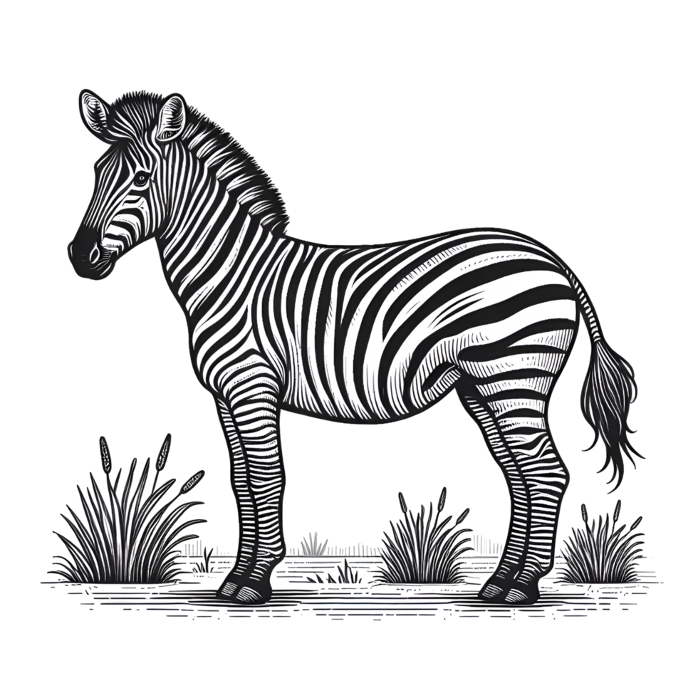 Zebra Standing Grass png