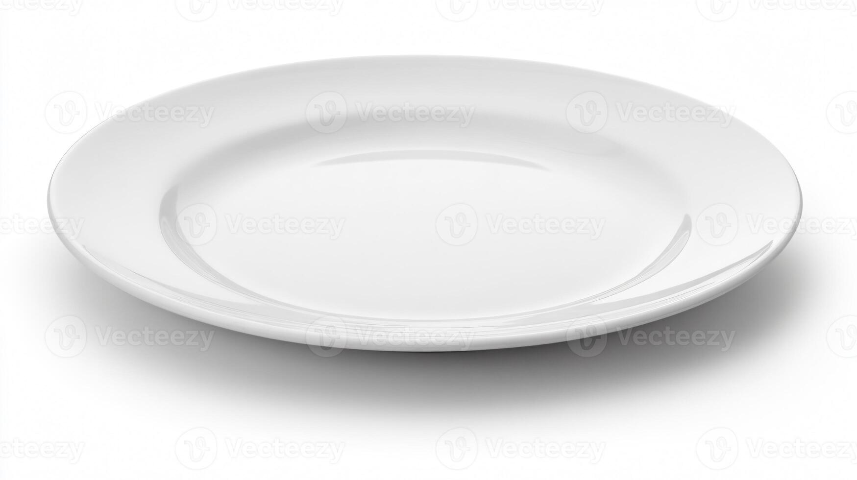 Empty Plate on White Background for Elegant Dining Setting photo