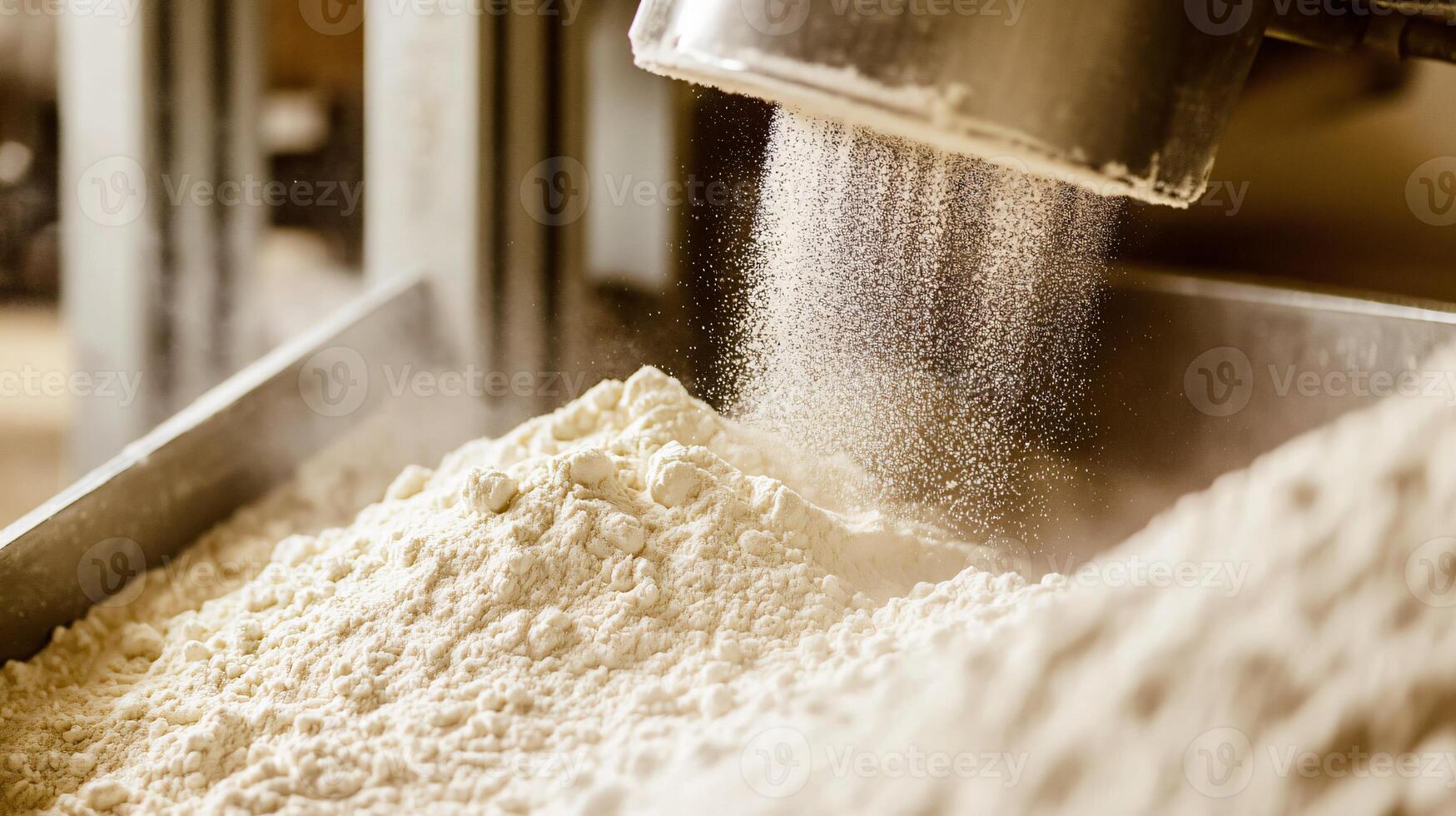 Close-up Flour Sifting Machinery Highlighted - Professional Stock Photo