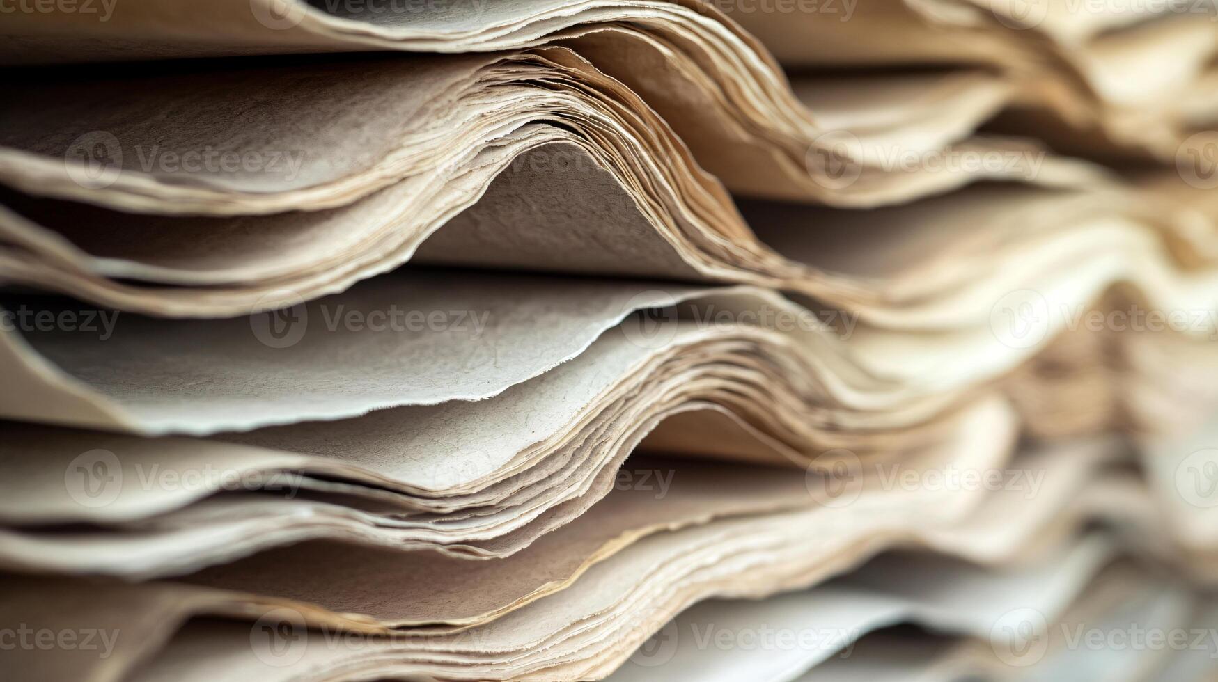 Freshly Cut and Stacked Recycled Paper Sheets - Eco-Friendly Paper Crafting photo
