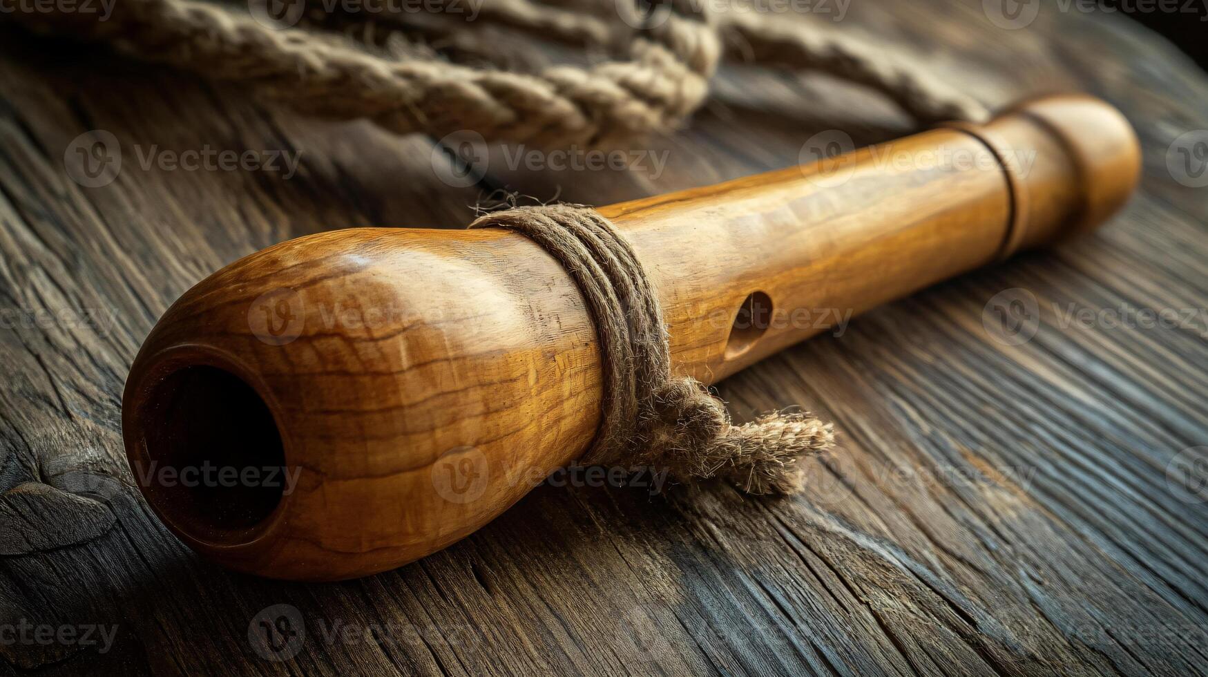 Close-up View Austrian Wooden Whistle High Quality Image photo