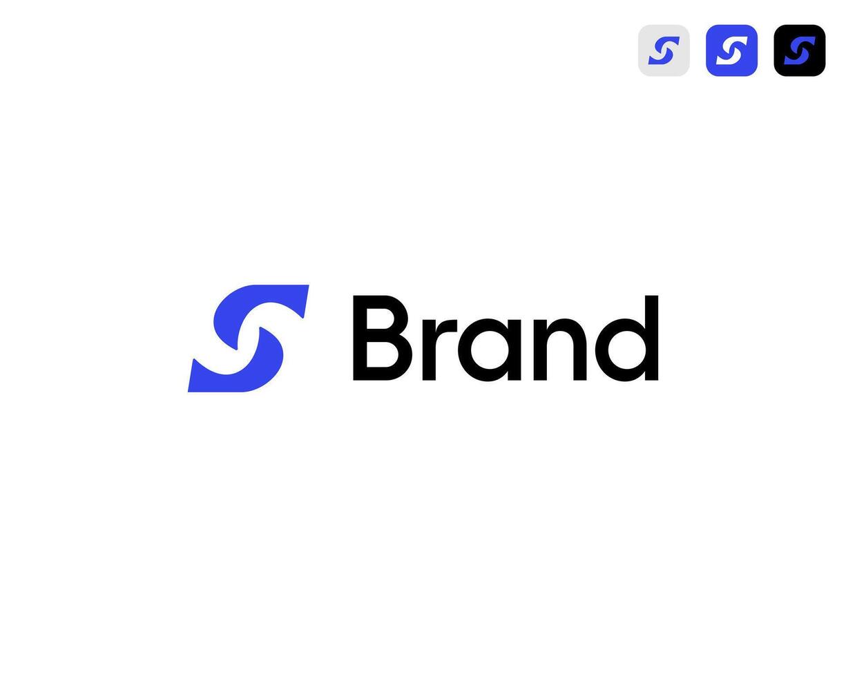 Letter S With Abstract Modern Minimalist For Brand or Business Logo Design Illustration vector