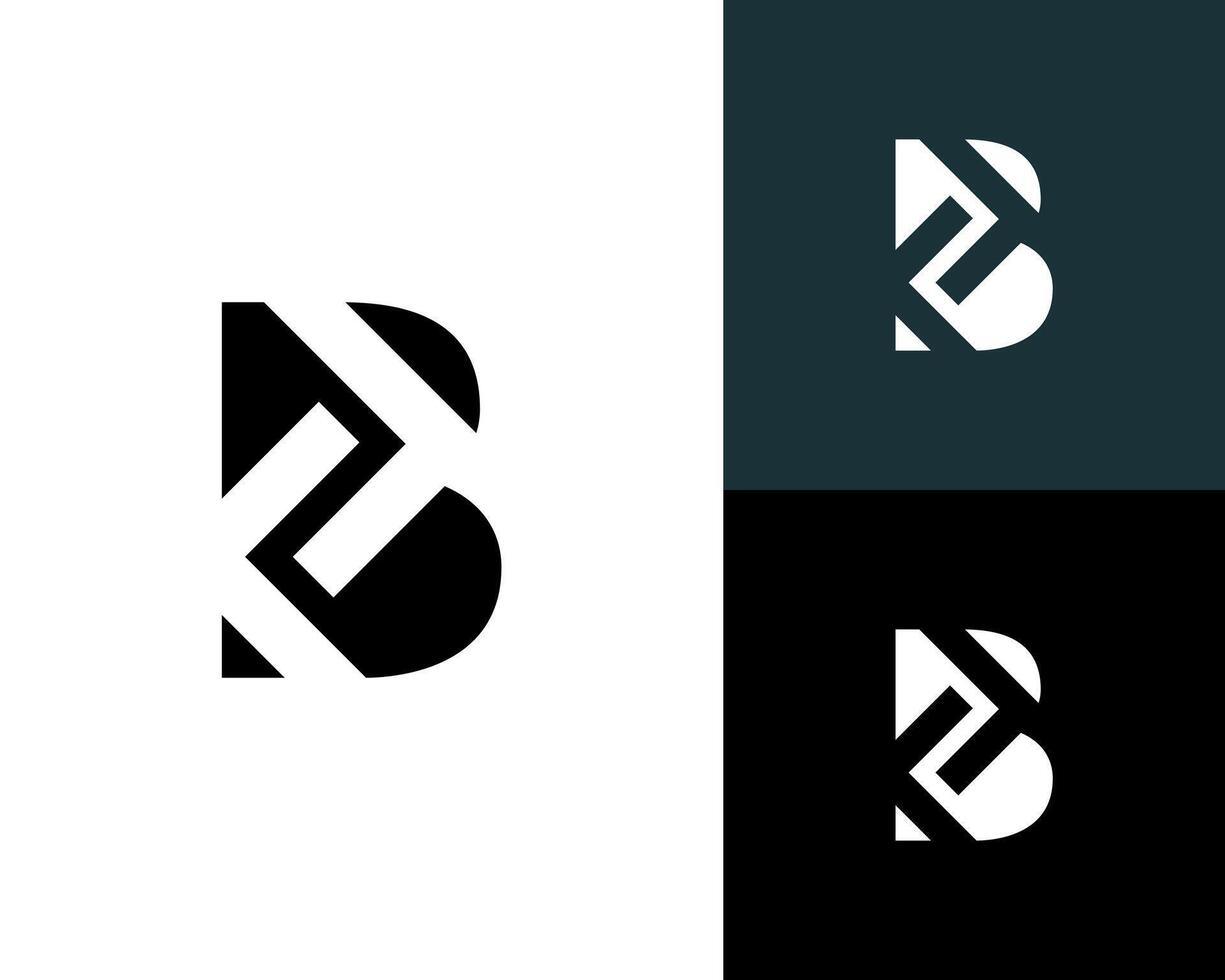 Initial Letter B Modern Geometric Simple For Brand Or Business Logo Design Illustration vector