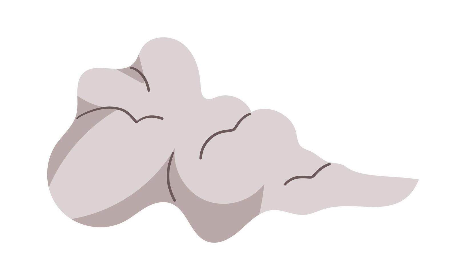 Smoke cloud comic set. Comic smoke flows, dust, smog and smoke steaming cloud silhouettes hand drawn illustration isolate on white . vector