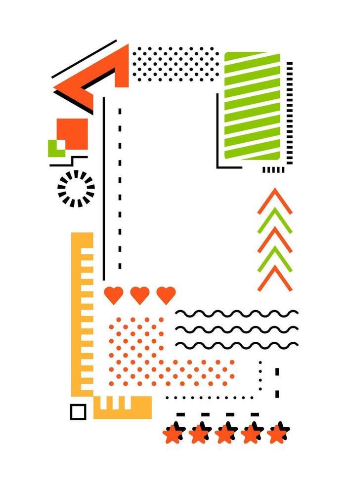 Vibrant and Colorful Abstract Frame Featuring Bold Geometric Shapes and Designs Posters vector