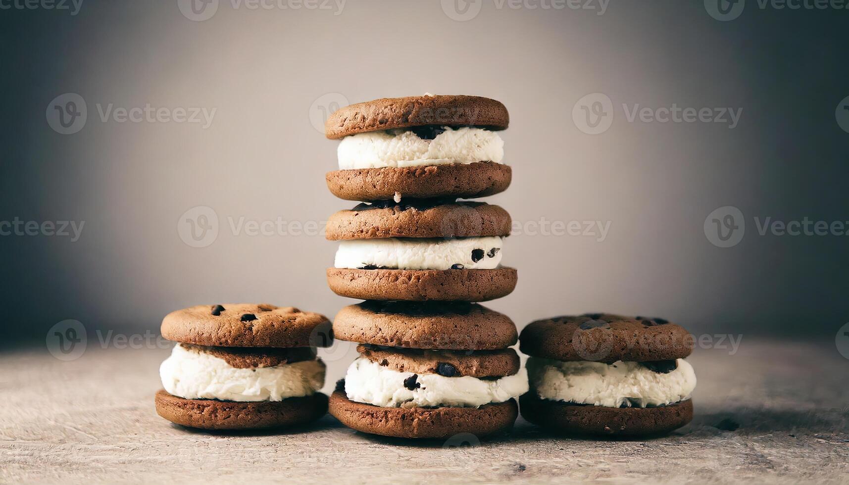 Stack of chocolate cookies photo
