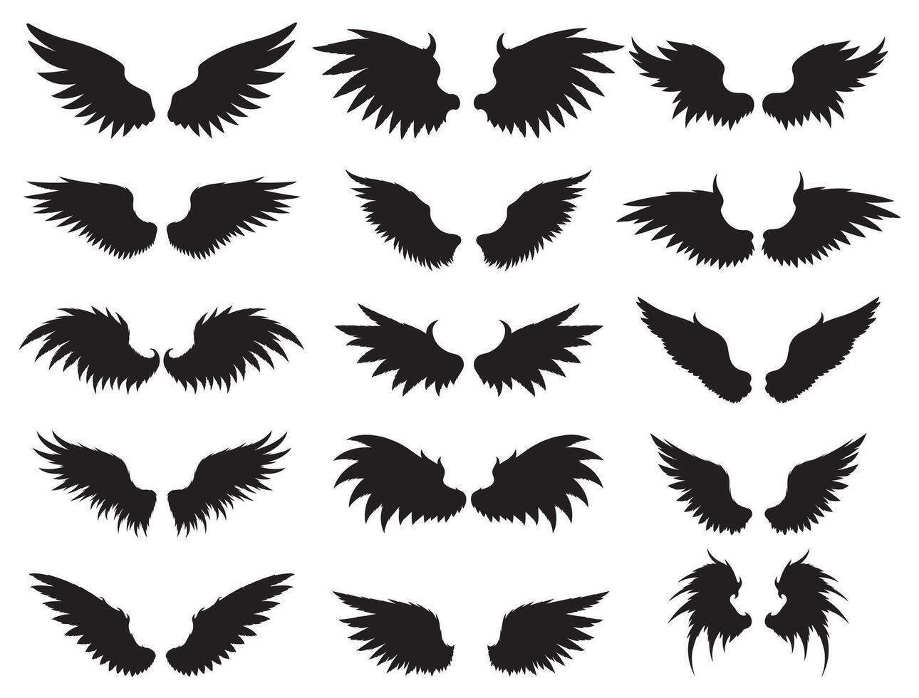 Devil wings silhouette vector