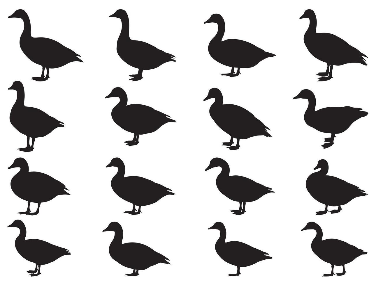 Goose silhouette white background vector