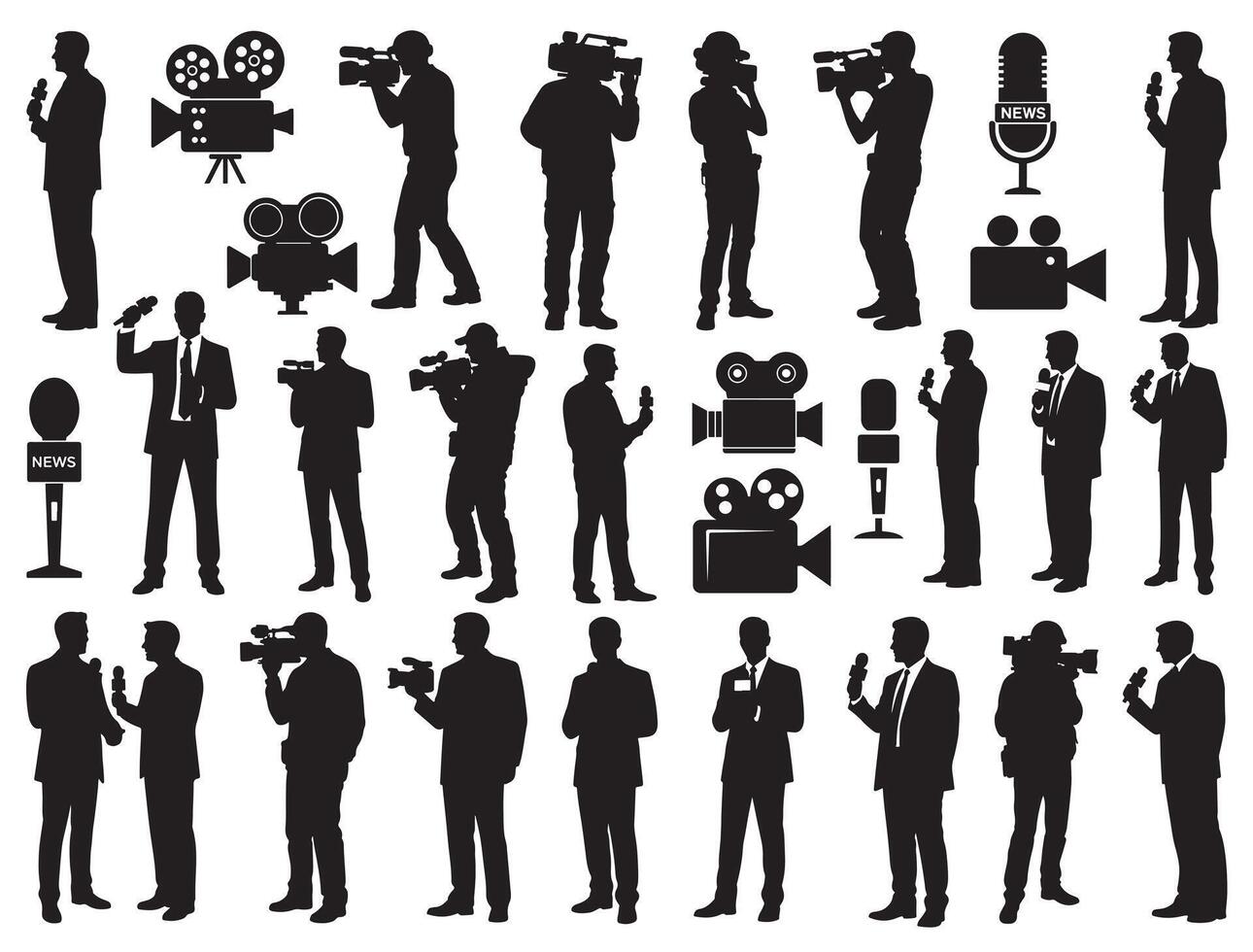 NEWS REPORTING SILHOUETTE vector