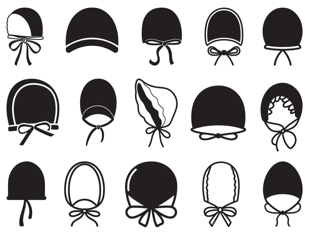 BABY BONNET SILHOUETTE vector