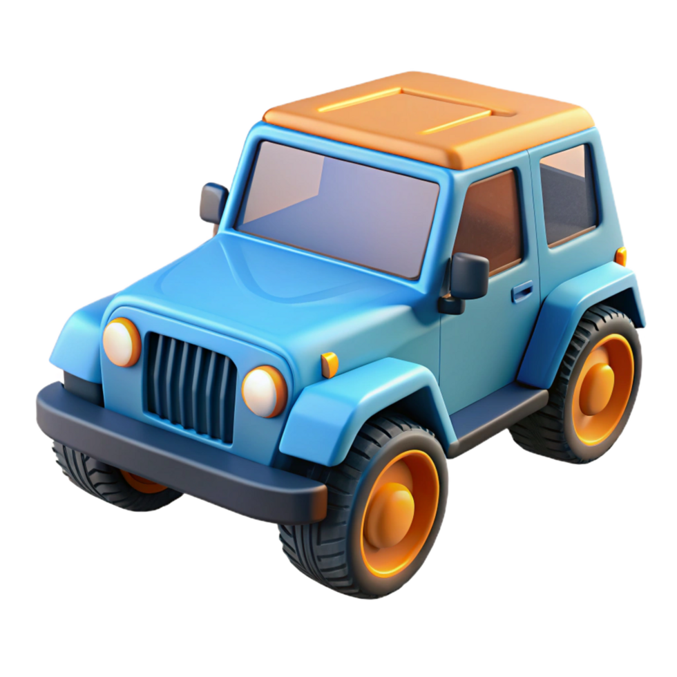 a cartoon blue jeep on a transparent background png