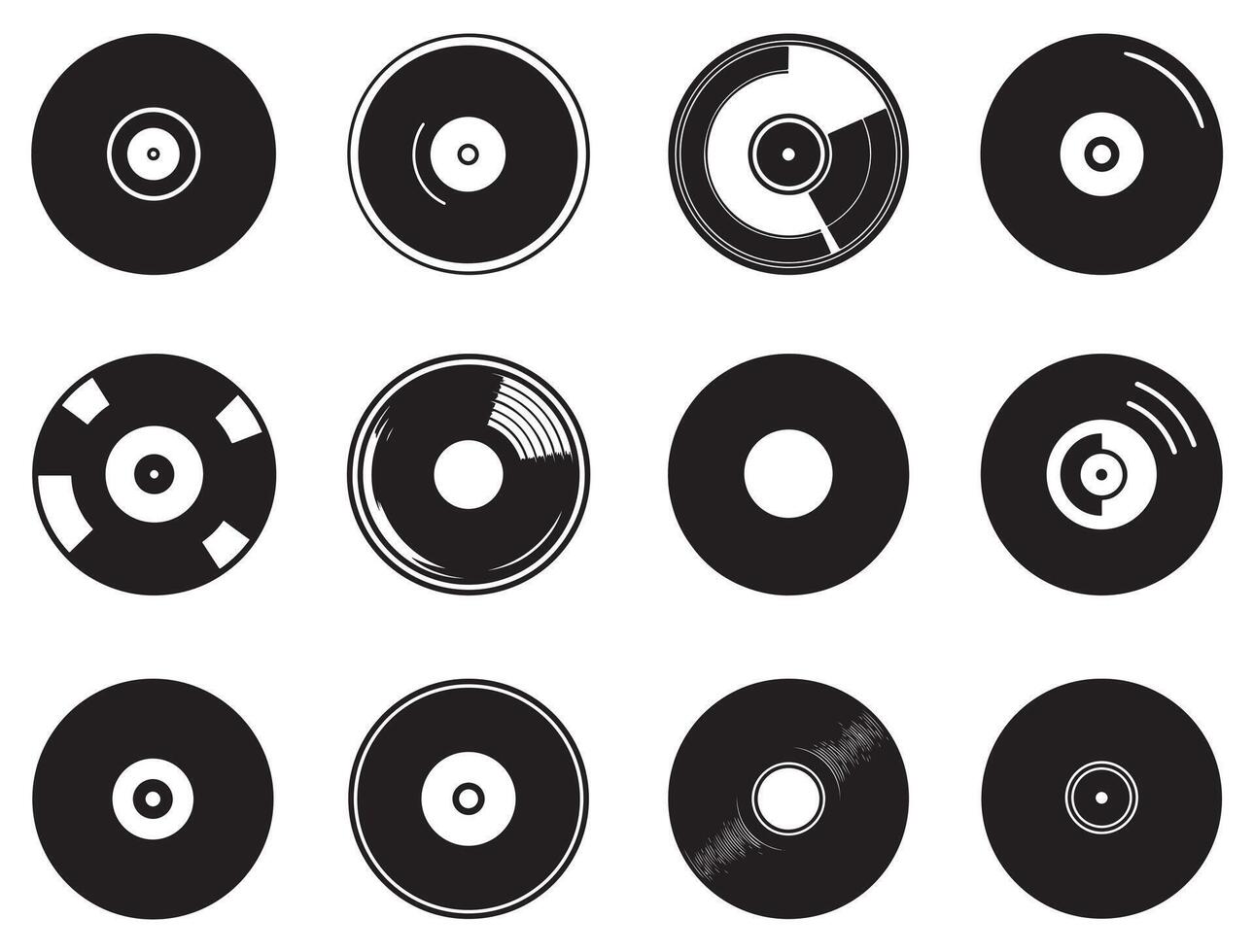 RECORD LABEL SILHOUETTE vector