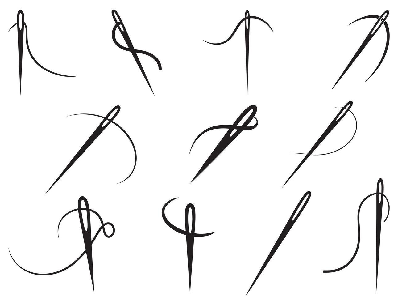 NEEDLE AND THREAD SILHOUETTE vector