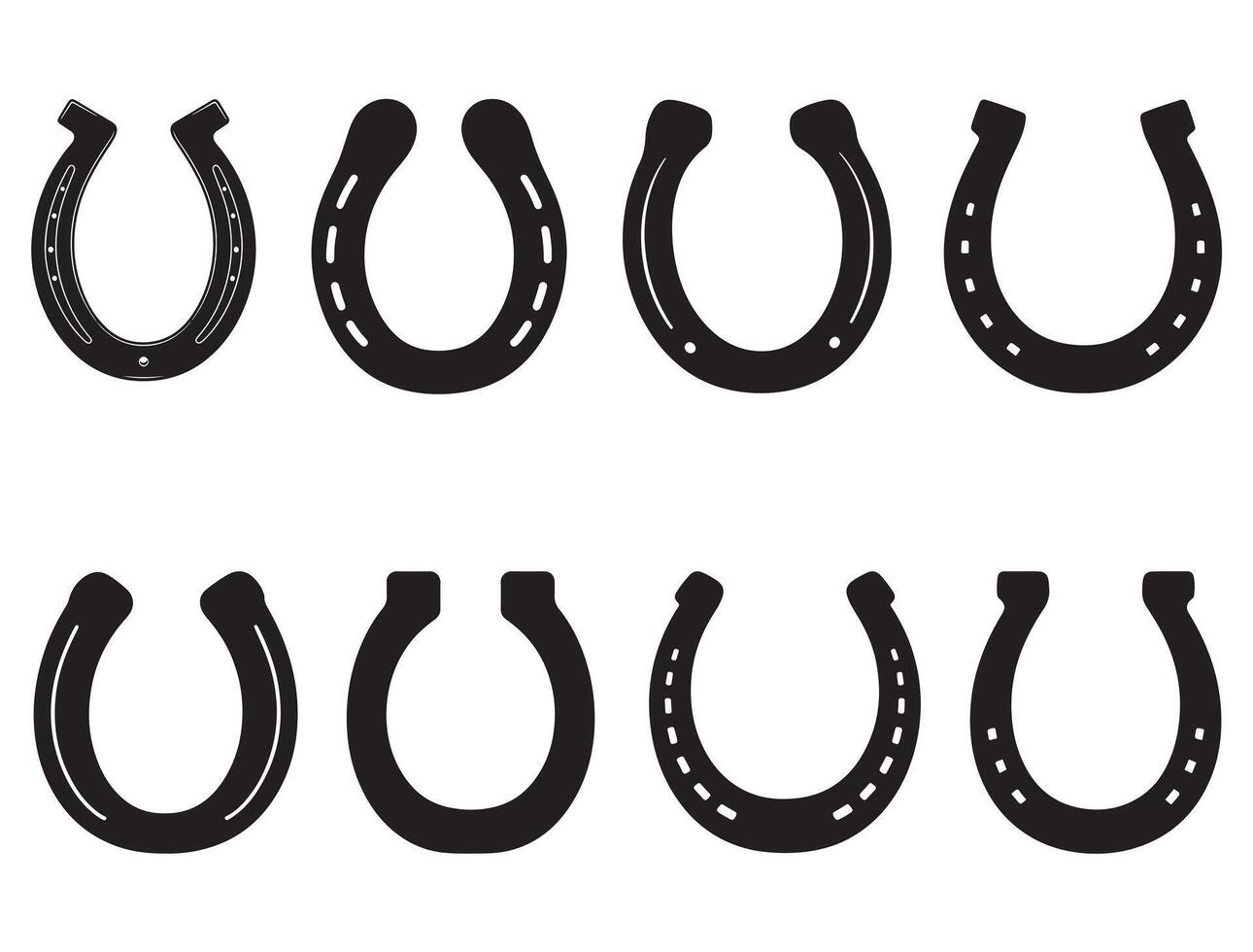 Horseshoe silhouette white background vector