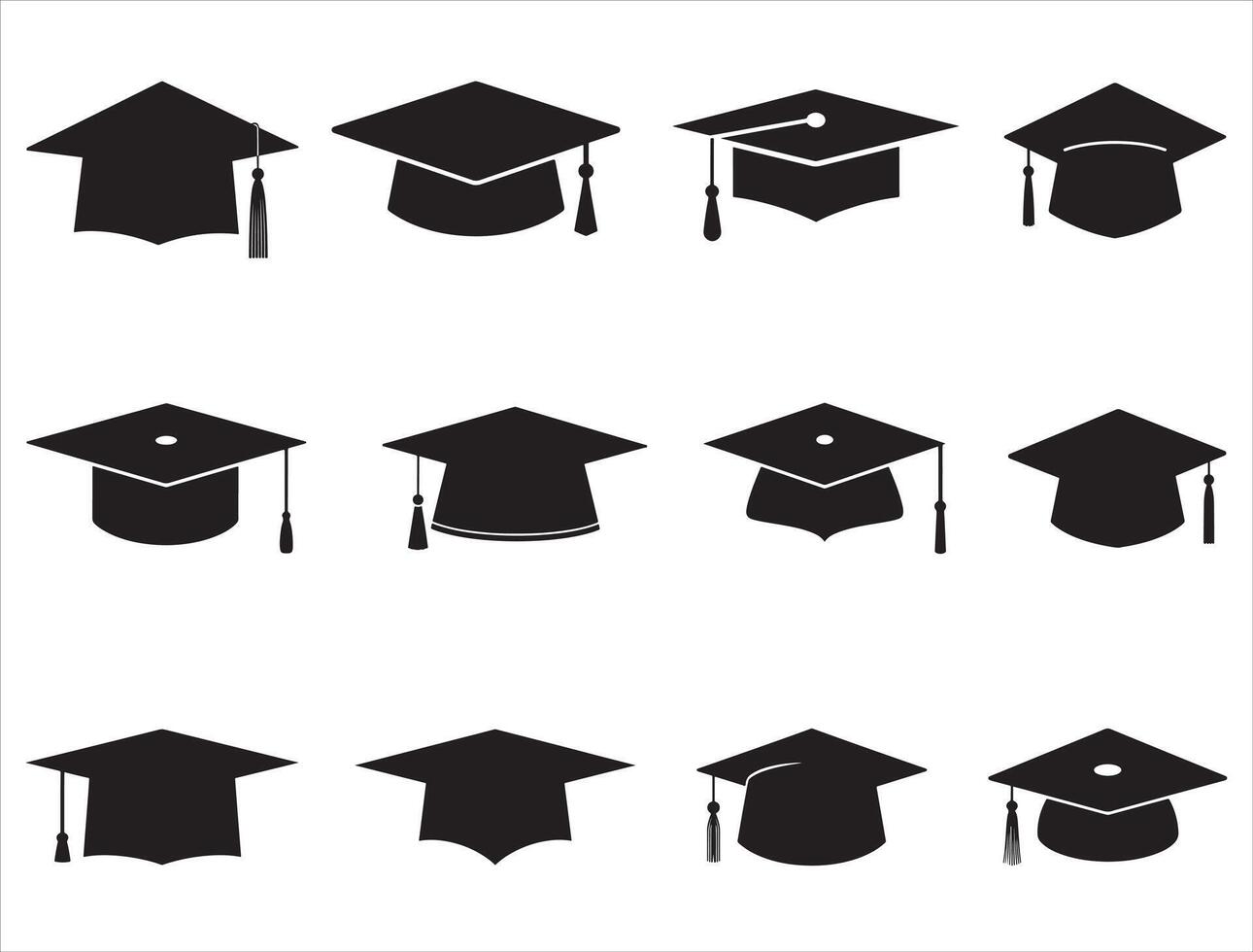 Graduation Hat silhouette vector